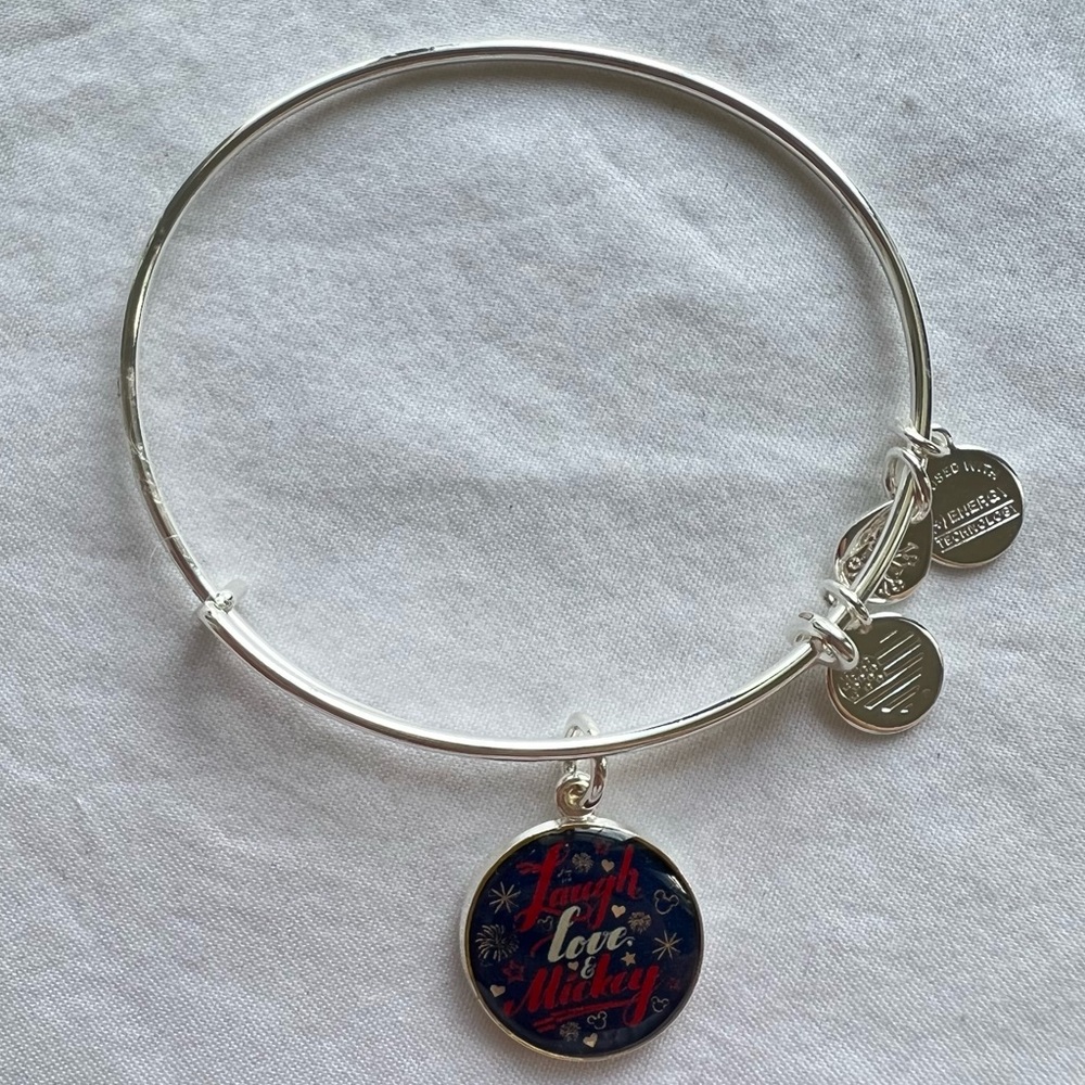 Disney Alex and Ani Bracelet - Laugh Love Mickey - Silver